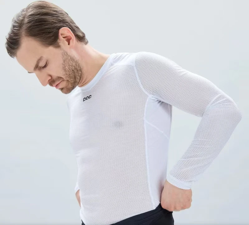 24 POC Cycling Long Sleeve Shirt Ultra-thin Breathable Comfortable Fit without Tightness Black and White Classic Two-color Sweat Proo