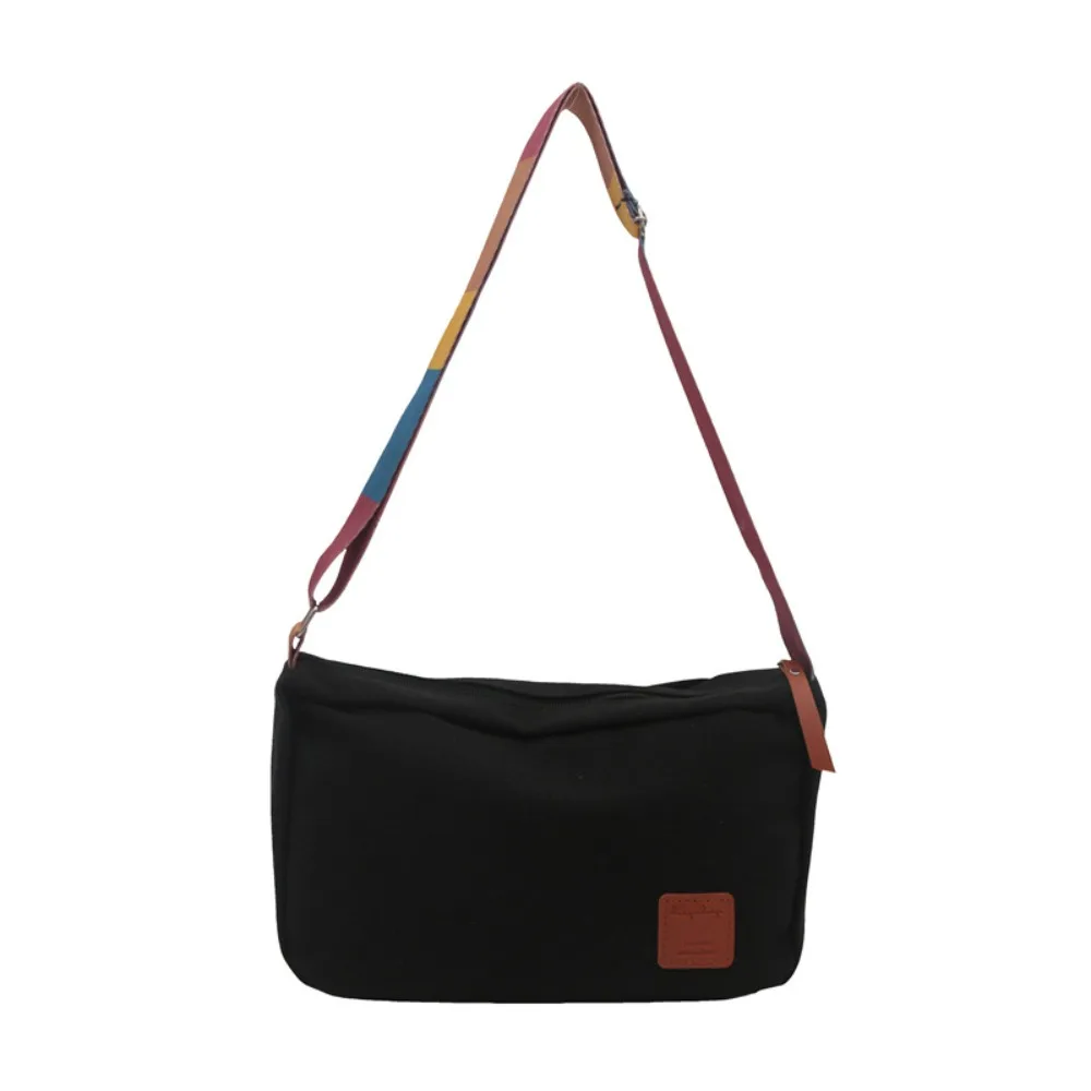 Fashion Canvas Crossbody Bags Solid Color Vintage Messenger Bag Colored Shoulder Strap Shoulder Bag Outdoor Sports 8