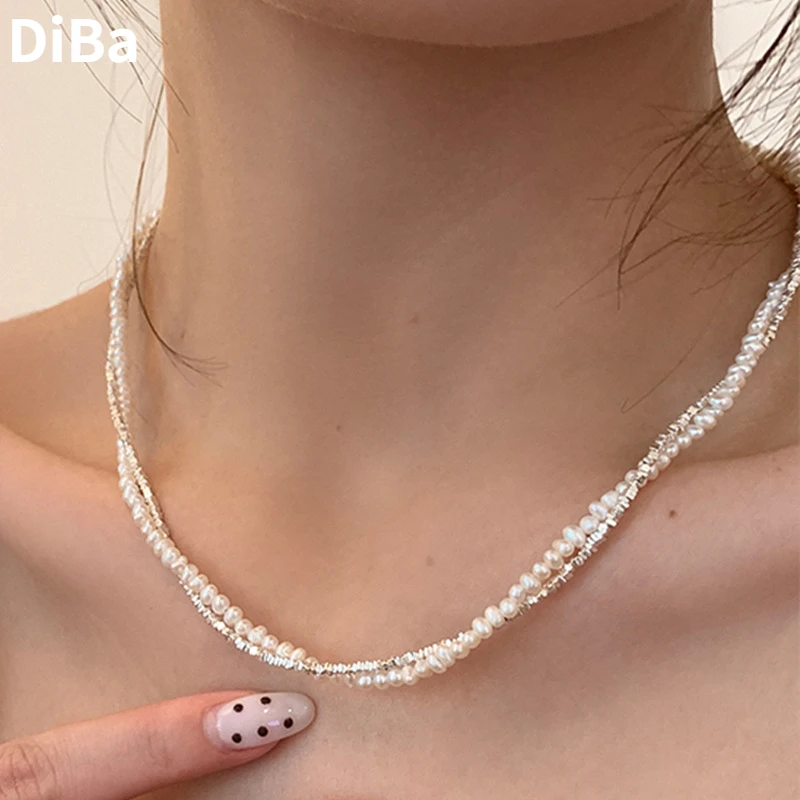 

Modern Jewelry Two Layer Small Beads Simulated Pearl Necklace For Women Girl Party Wedding Gift Accessories Hot Sale