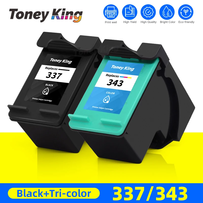 

Toney King 2PK 337XL Ink Cartridge Replacement For HP 337 343 For HP Officejet H470 H470b H470wbt 6300 6310 6313 6315 K7100