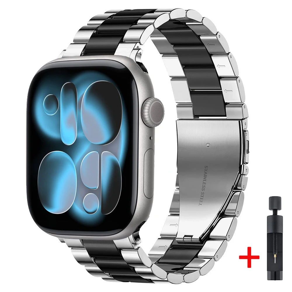Elegant Metal Bracelet for Apple Watch - Fashionable Strap and Belt Accessory
