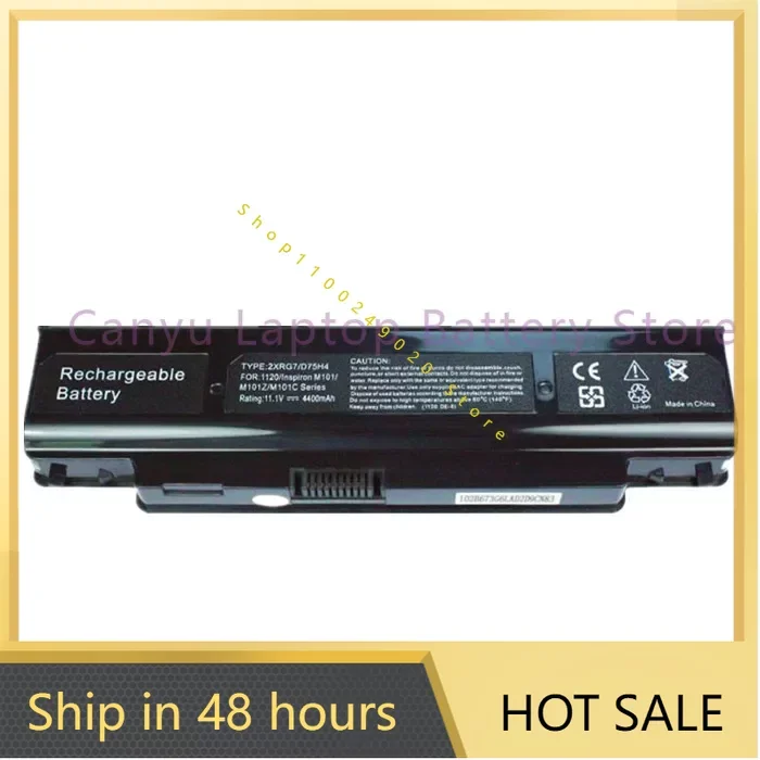 

2024 новый аккумулятор с 6 ячейками 2XRG7 D75H4 подходит для Inspiron 1120 1121 M101 M101Z M101C M102Z