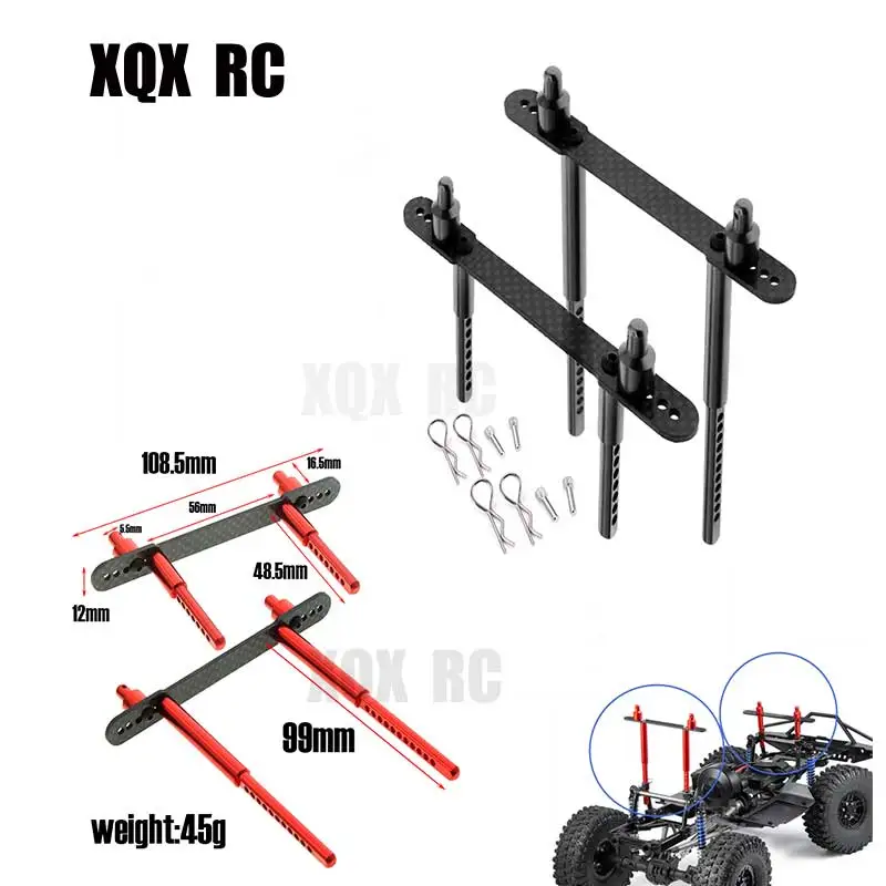 

RC Car Carbon Fiber Metal Shell Column Front Rear Pillar Body Post Mount For 1/10 Axial scx10 90046 90047 R45