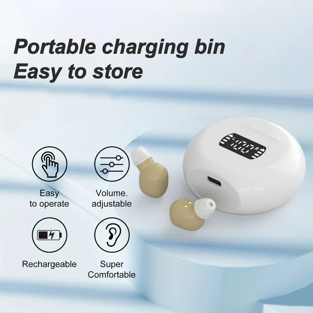 Newest Bluetooth Hearing Aid Rechargeable BTE Ear Hearing Aids for The Elderly Audifonos Sound Amplifier for Deafness