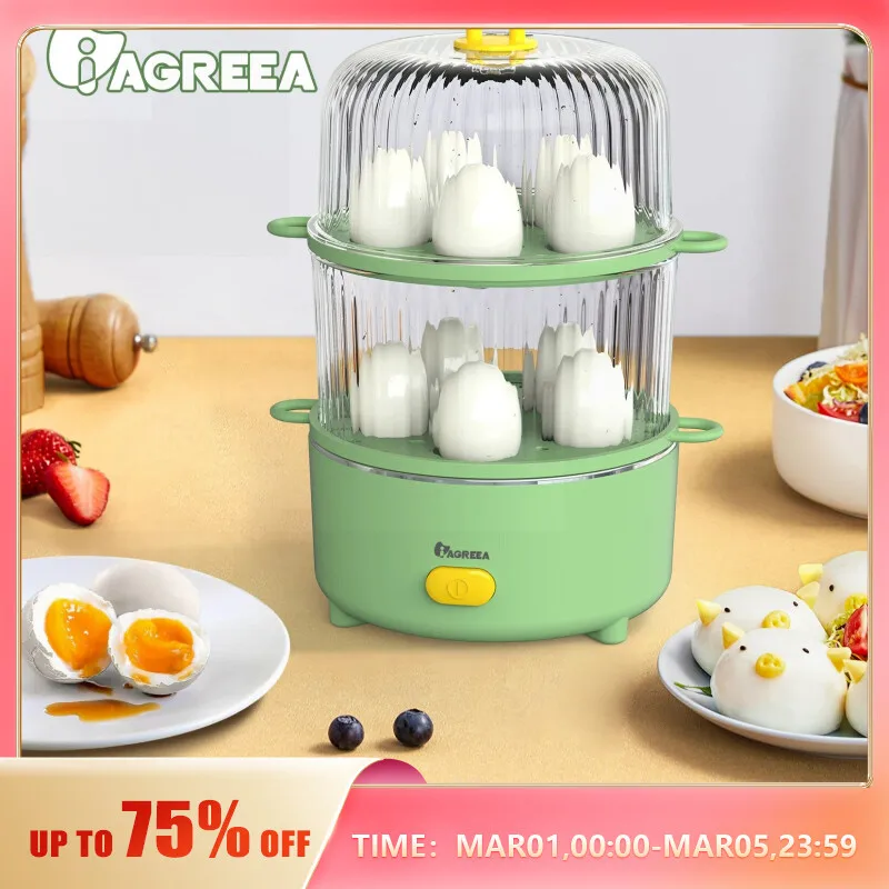 EggBoilerElectricDoubleLayerEggCooker8EggCapacityCorn