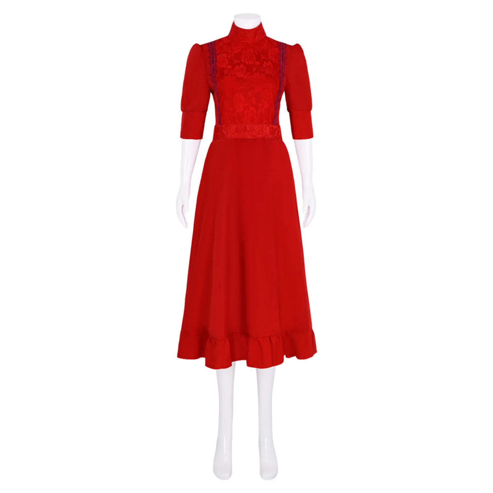 thumbnail image 1 of Disfraz de Cosplay de la película de terror para mujer, vestido de X Prequel, falda larga roja, traje de fiesta de Halloween, ropa de rendimiento para adultos, 1 of 5