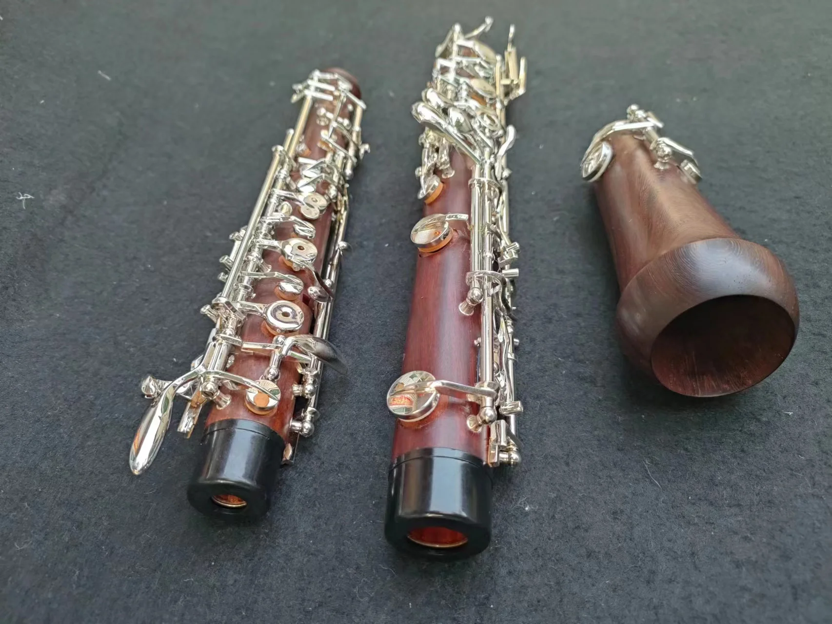 Rosewood Professional Oboe,C Key Sliver Plated Fully or Semi Automatic Oboe,Free case Bag reed and Other Accessories