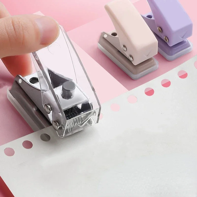 6mm Mini Hole Punch Pliers Metal Pore Puncher with Shreds Holder Leaflets Paper Plastic Cards Scrapbooking Die-Cut Hand Tools