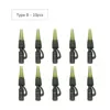 10pcs Carp Fishing Accessories Lead Clips Rubber Anti-tangle Sleeves For Helicopter Carp Rig Swivels Terminal Fishing Tackle 6