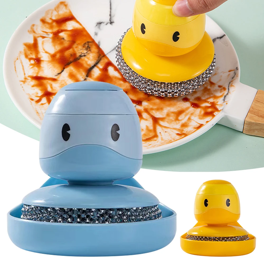 

Kitchen Soap Dispensing Palm Brush Automatic Liquid Adding PET Ball Pot Brush Cleaner Push-type Brush Kitchen Detergent Tools