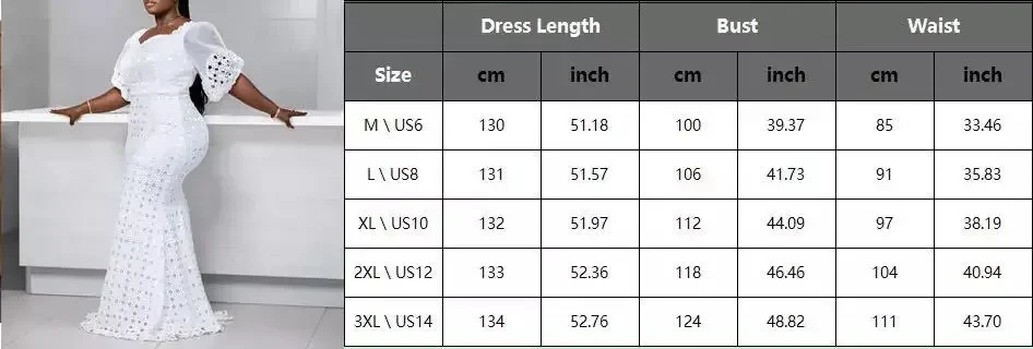 White Women Dress Bodycon long maxi robe african high waist trumpet femme vestiods plus size dresses black Party DInner S-5XL