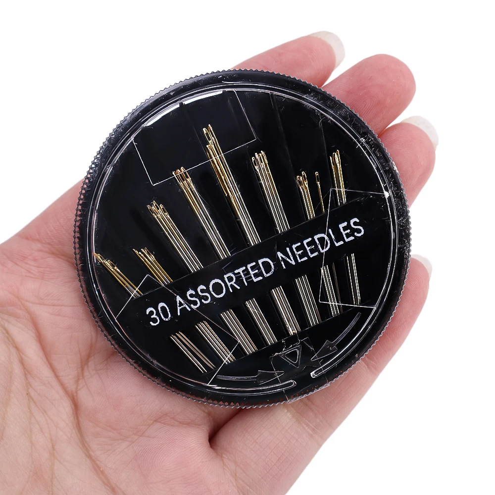 30/12pcs 여러 크기 바느질 바늘 세트 손 바느질 바늘 자수 스레드 바느질 바늘 DIY 의류 바느질 액세서리