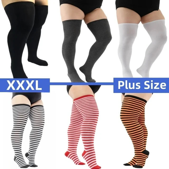 Plus Size Elastic Over Knee Socks Oversized Thigh High Socks Plus Long  Socks XXXL Women Socks Leg Warmers Knee High Socks - AliExpress