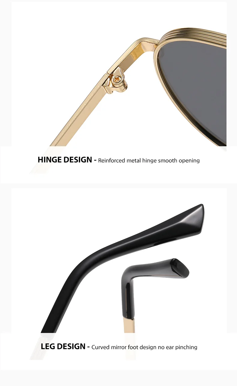 Neue Modische Piloten-Modell Sonnenbrille - Metallrahmen - UV-Schutz Fahrer-Sonnenbrille 2524 – Detail 8