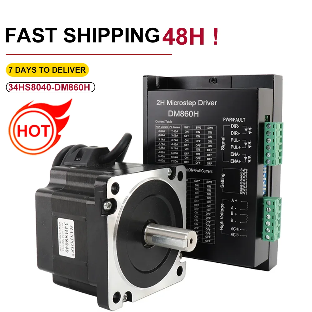 High torque NEMA34 stepper motor 86X80MM 4.0 N.m 4A stepping motor ...