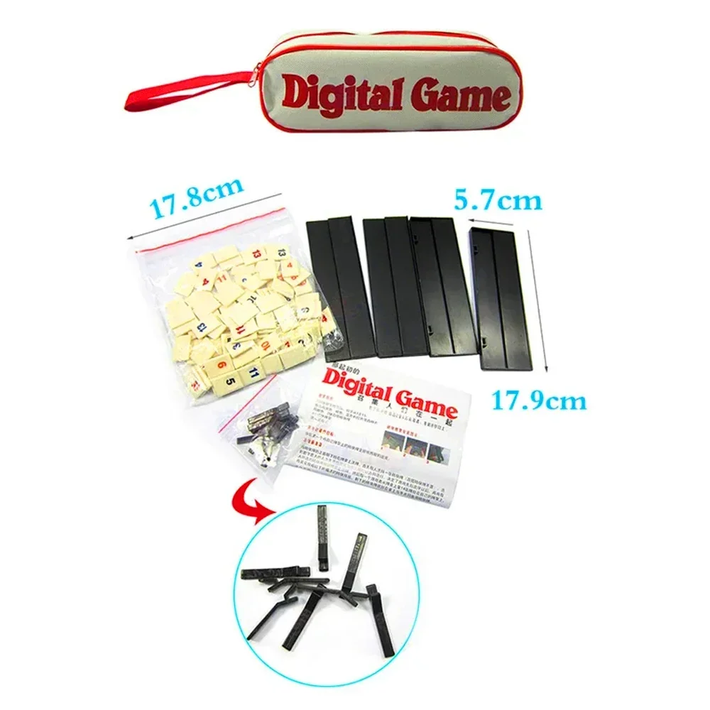 Fast Moving Rummy Tile Classic Board Game 2-4 People Israel Mahjong Digital Game Hotest Party Game Portable 4