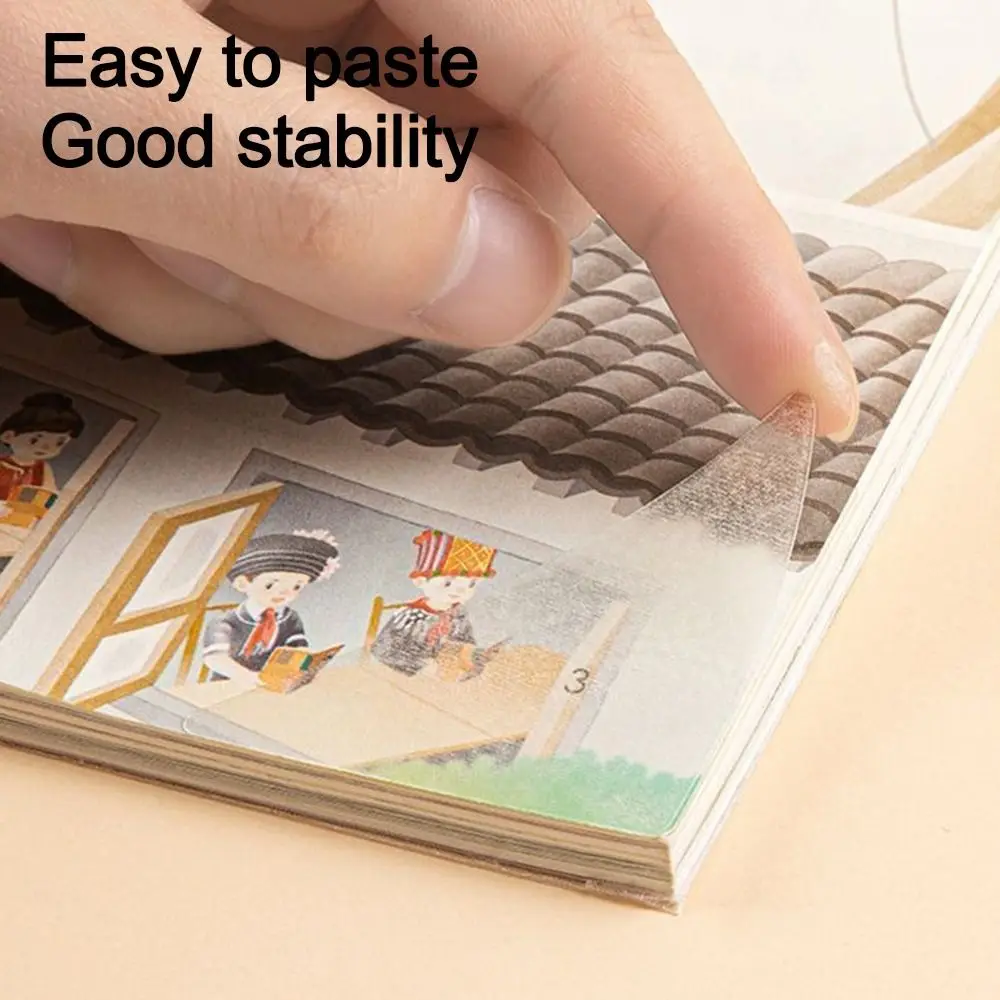 10/100 Stück Dreieckige Buchkanten-Schutzfolien Anti-Roll Transparente Stereotyp-Aufkleber Selbstklebende Buchumschlag-Schutzfolien – Detail 5