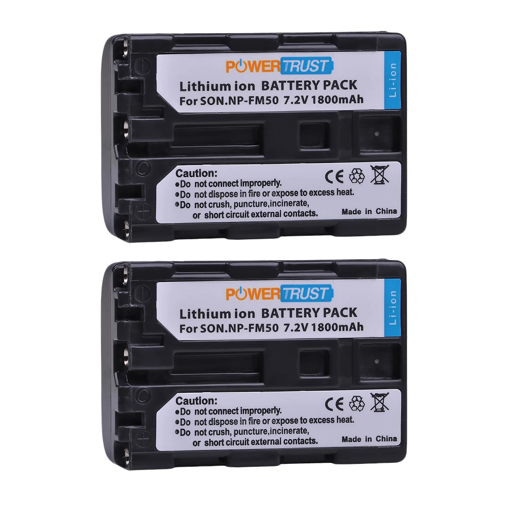 NP-FM50 Batteries and Dual Charger for Sony NP-FM30 NP-FM51 NP-QM50 NP-QM51 NP-FM55H Battery, Sony Camcorder/Camera HDR-HC1 etc 