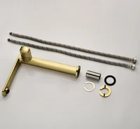 ก๊อกน้ำห้องน้ำระดับไฮเอนด์ โมเดิร์น ทำจากทองเหลืองแท้ สำหรับอ่างล้างหน้าในวิลล่า โรงแรม บ้าน ติดตั้งบนเคาน์เตอร์ ก๊อกน้ำผสมน้ำร้อนน้ำเย็น รูเดียวที่จับเดียวสูงและสั้นเรือห้องน้ำห้องน้ำผสมก๊าป 6