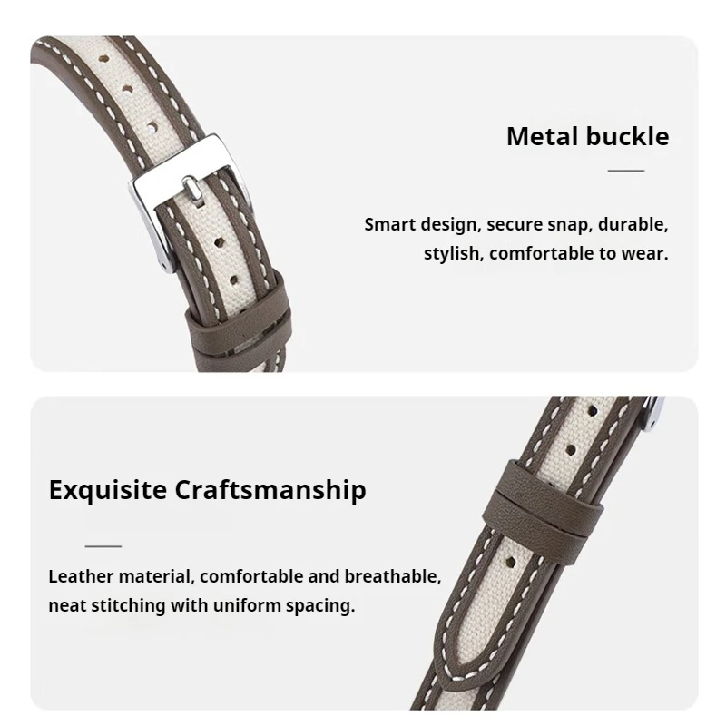 Elegant Leather Canvas Wristband