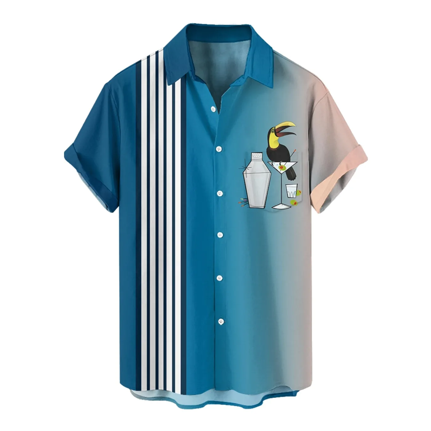 

Summer Holiday Essential: Men's Short Sleeve Shirts, Comfortable and Breathable Polyester Fabric.