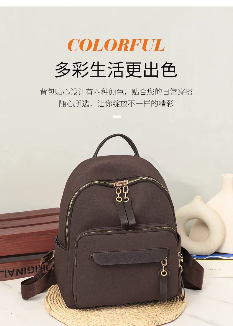 2026 Persönlichkeit, hochwertiger Rucksack, Trend-Reise, kleiner Rucksack für Damen, vielseitig, modisch, Farbblock, Diebstahlsicherung, College-Taschen – Detail 15