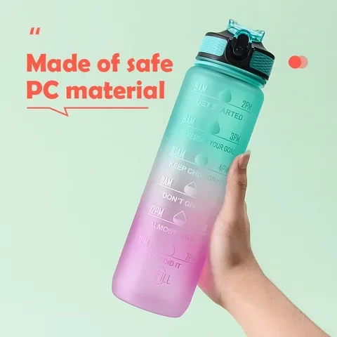 

1 Liter Water Bottle Motivational Sport Water Bottle Leakproof Drinking Bottles Outdoor Travel Gym Fitness Jugs For Kitchen