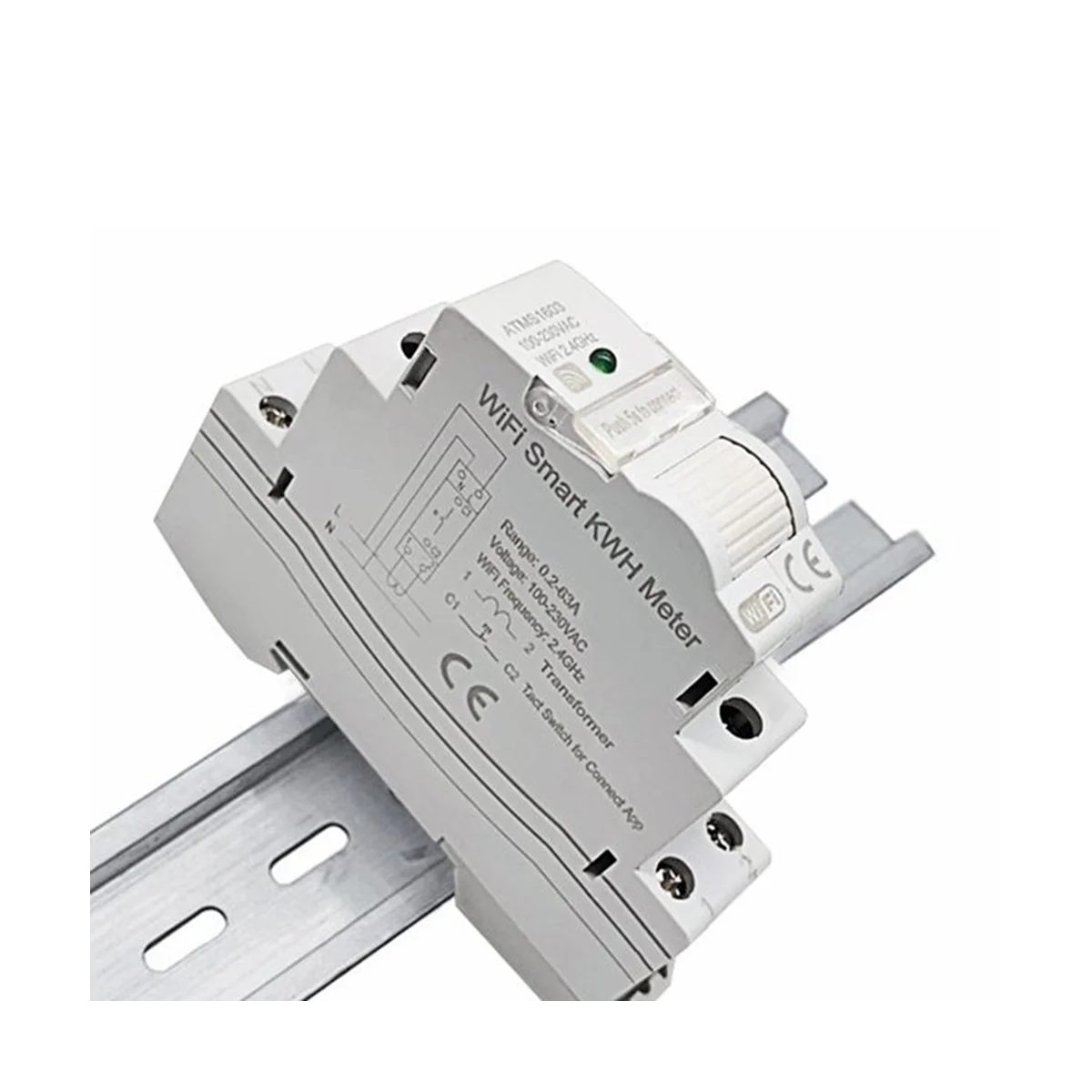 

Tuya Smart WiFi Electricity KWH Meter Din Rail Single Phase AC 110V 240V CT AC Meter App Real Time Monitor(50A)