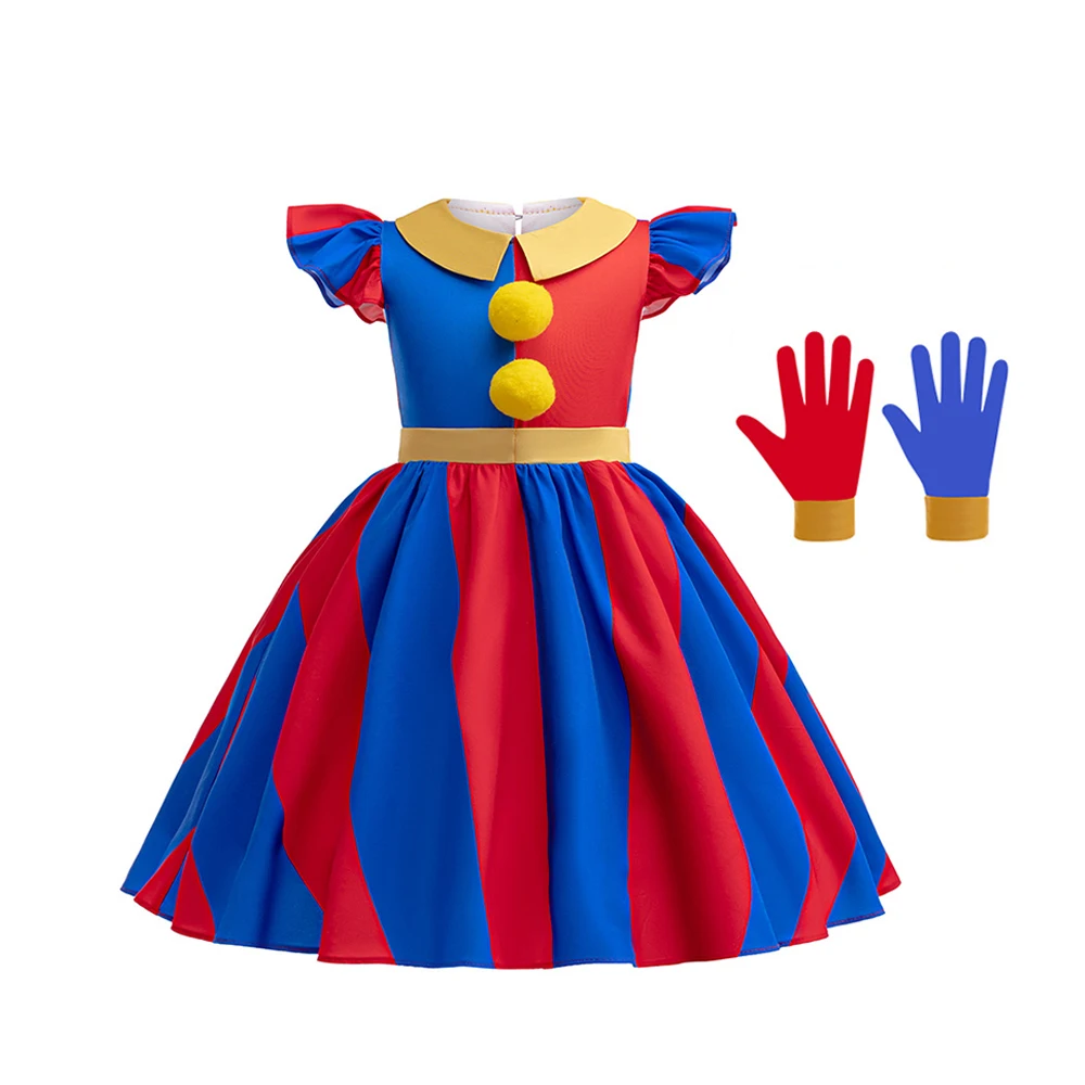 thumbnail image 1 of Disfraz de payaso Pomni ASK para niños Halloween, 1 of 5