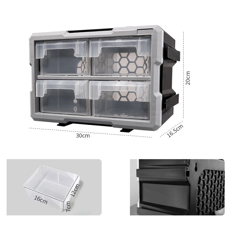 Boîte D'assortiment Siwitec Avec 16 Compartiments Et 6 Séparateurs Adaptables, Boîte D'assortiment Pour Petites Pièces, Organisateur D'outils, Valise D'assortiment En Plastique 38 X 29 X 6,5 Cm