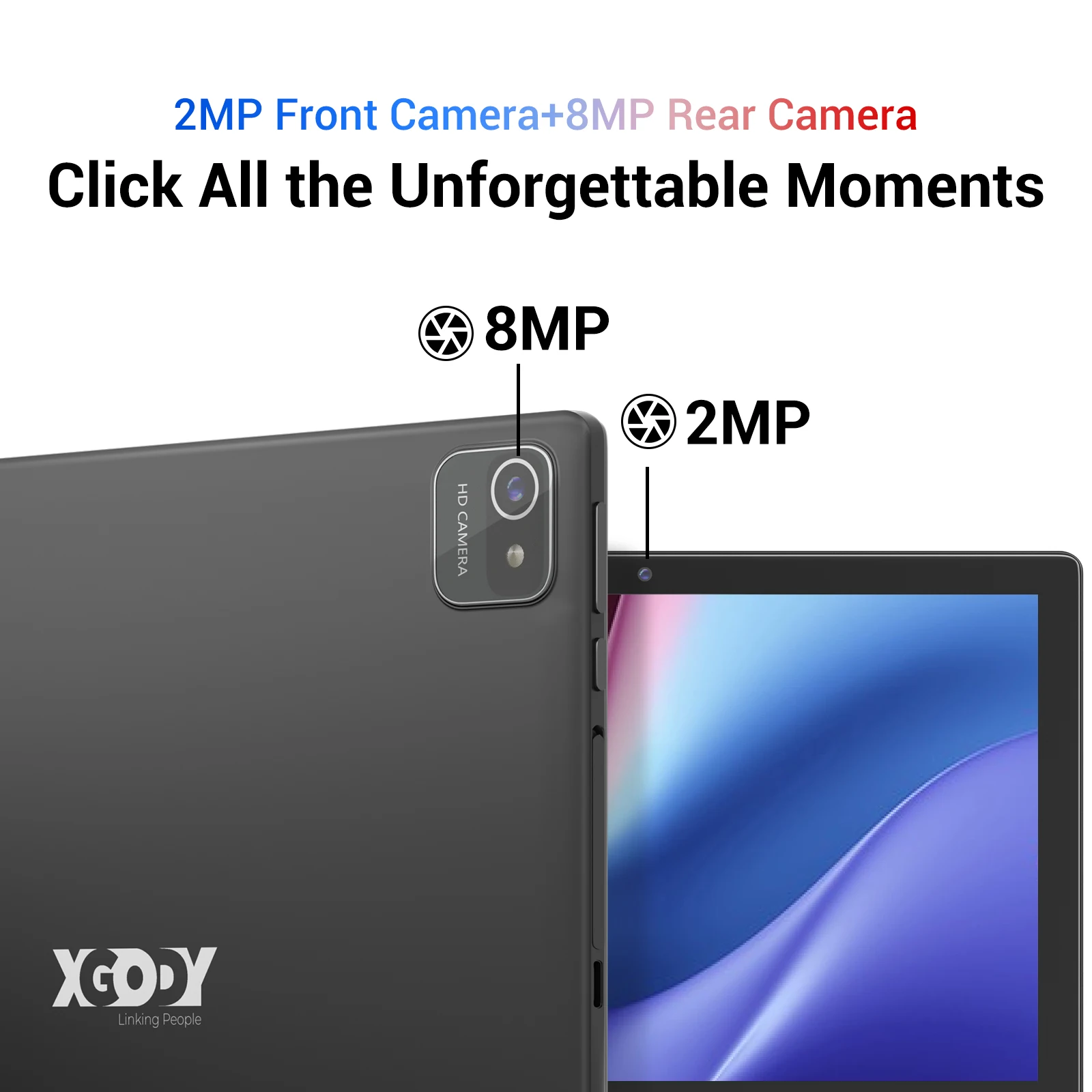 XGODY 10 Inch Android Tablet for Education Study 4GB 64GB WiFi BT PC With Case Keyboard Optional TypeC OTG Tablets for Adults