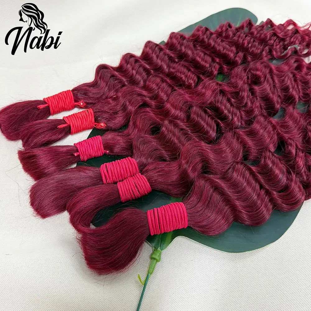 Nabi Bulk Buy Deep Wave 99J# 4/27# Braiding Hair Boho Braids Human Hair Bulk No Weft Natural Extension for Braiding