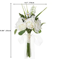 1pc Bride Bouquet White Rose Wedding Flower