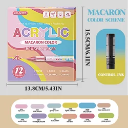 Vibrant Acrylic Graffiti Pens Set - Waterproof, Layerable & Versatile (12D Macaron)