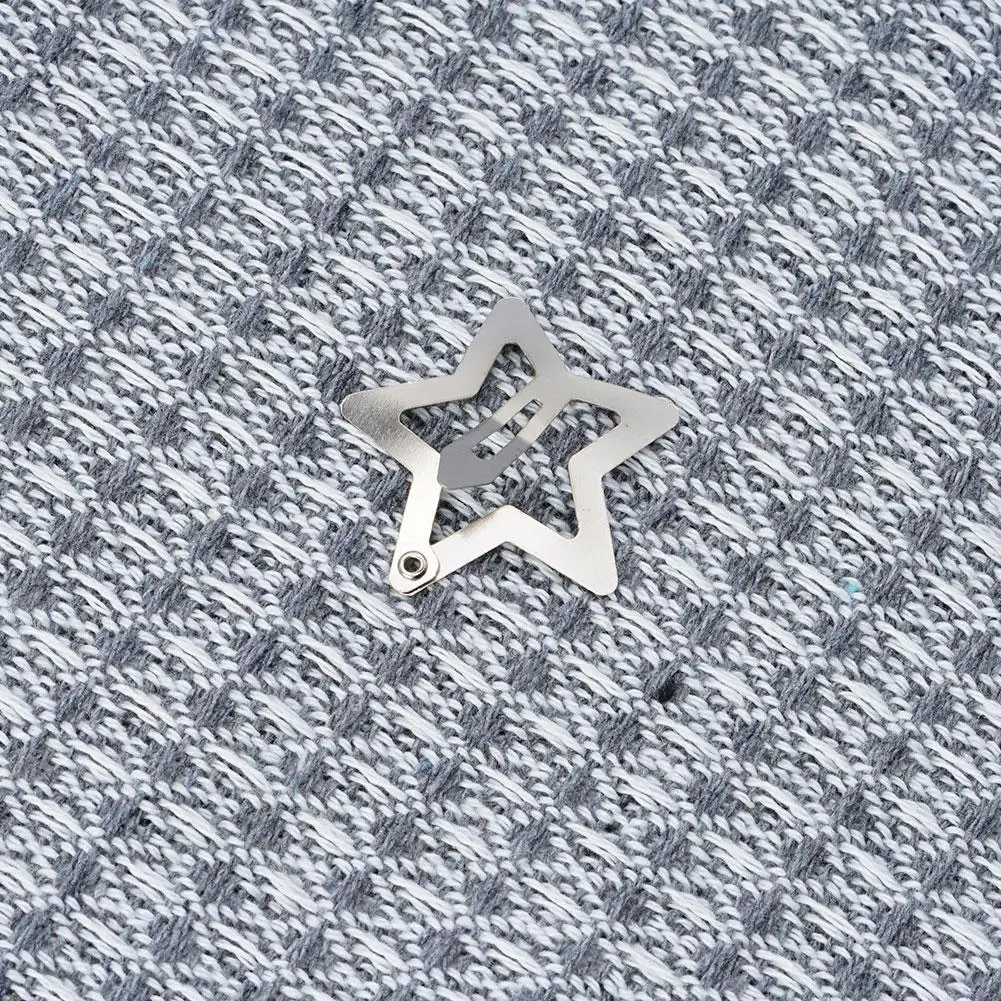 10/50/100 Stück silberne Stern-Haarspangen für Mädchen, filigraner Stern, Metall-Druckknopf-Clip, Damen, einfache BB-Haarnadeln, Haarspangen, Haar-Accessoires