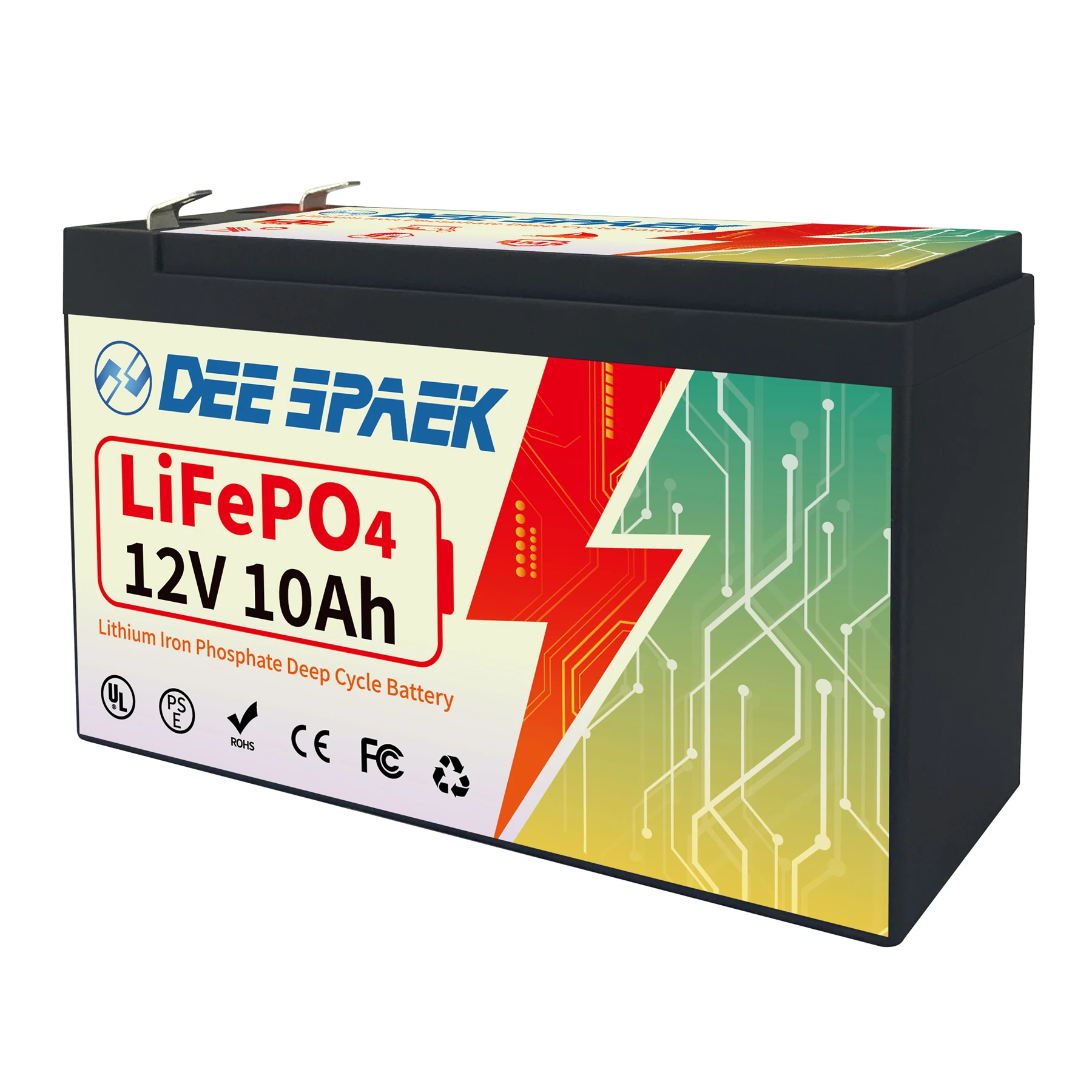 

DEESPAEK 12V 10Ah Lithium Iron Phosphate Energy Storage Battery BMS LiFePO4 Battery For Electric Scooter RV Campers USA/EU Stock