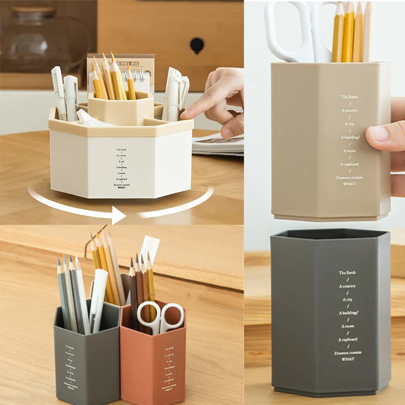 Largecapacity Pen Holder Student Stationery Storage Box 360degree