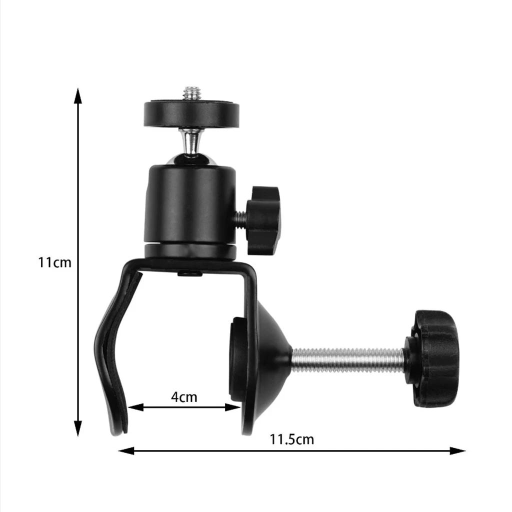 FEICHAO U Clamp Camera Desktop Holder with Adjustable 1/4 Screw Mini Ball Head Mount For DSLR Camera Monitor LED Light