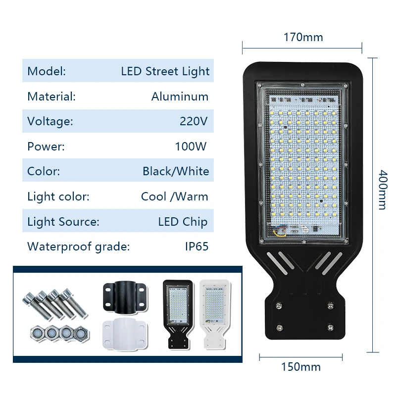 LED Street Lamp 100W 110V 220V Outdoor Garden Road Floodlight Spotlight Waterproof