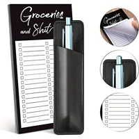 2 pcs/{1 Piece Magnetic Shopping List Notepad & 1 Piece Magnetic Pen Case} Fun Note Book, Magnet Refrigerator Notepad & Pen Case 2