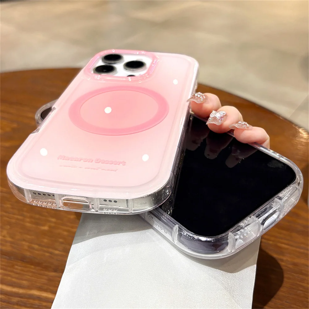Magsafe Magnetic Gradient Glossy Phone Case with Wireless Charging Capability