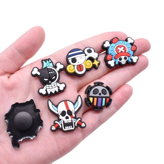 Pirates Crocs Charms Anime Jibbitz Manga Shoe Charms Skull Cross Bones Shoe Clips Accessories Treasure Anime Cartoon Jibbitz