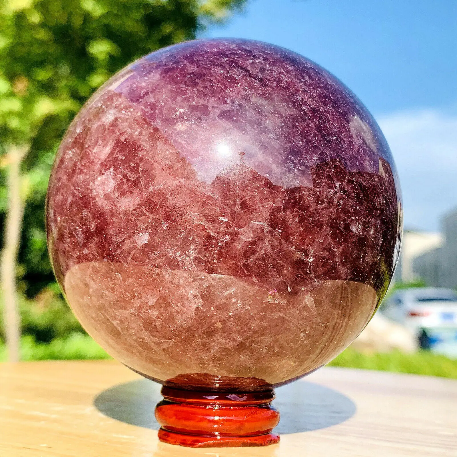 

Natural Strawberry Quartz Sphere Crystal Ball reiki Healing