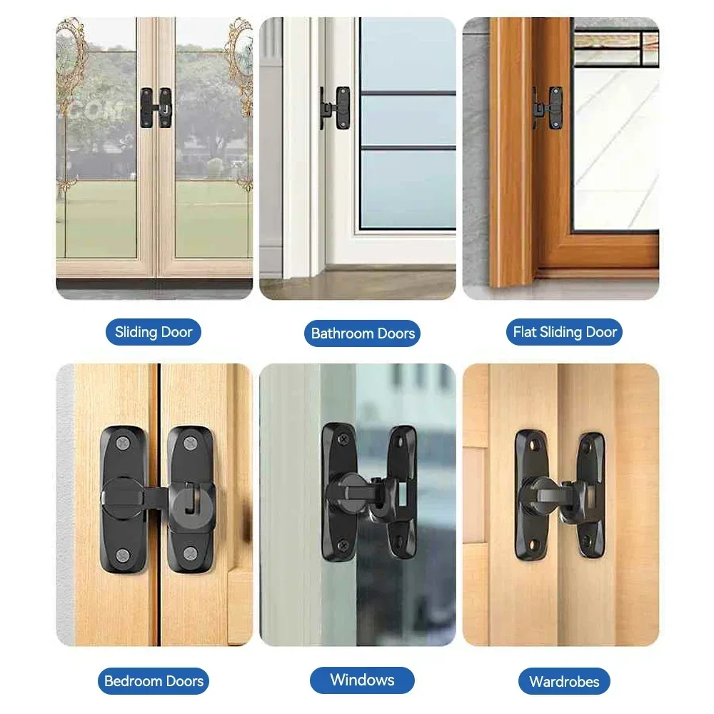 90/180&deg; flip gate latch door lock anti-theft zinc alloy