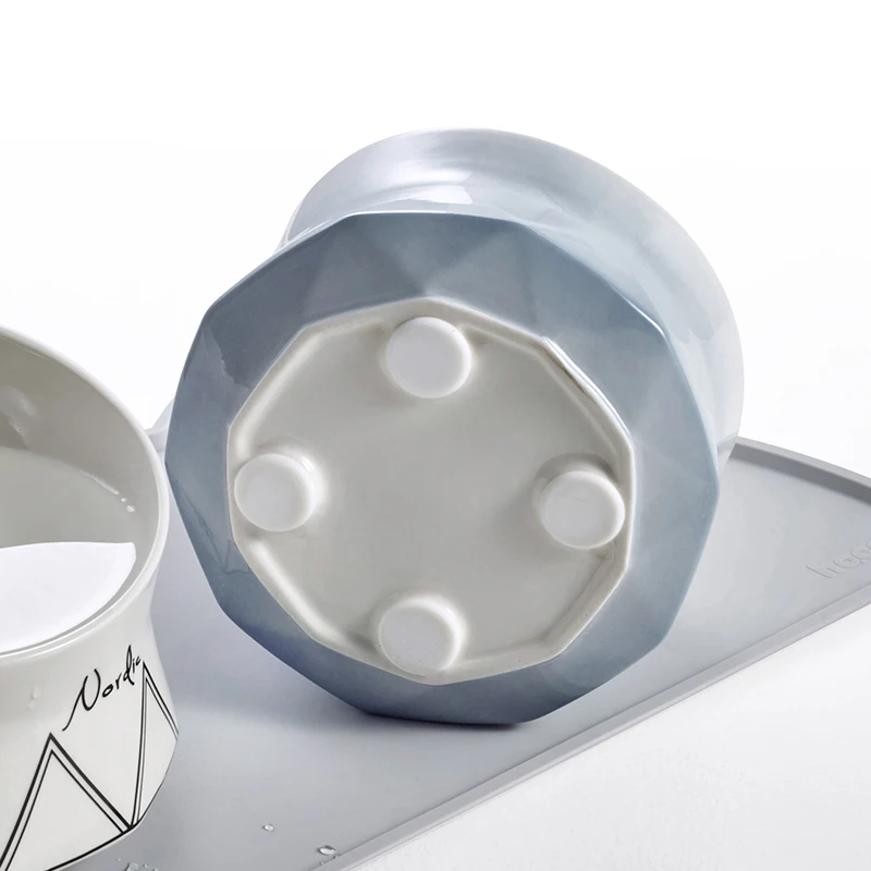Nordic ins wind cat bowl ceramic protection cervical spine small dog high foot oblique mouth cat food bowl
