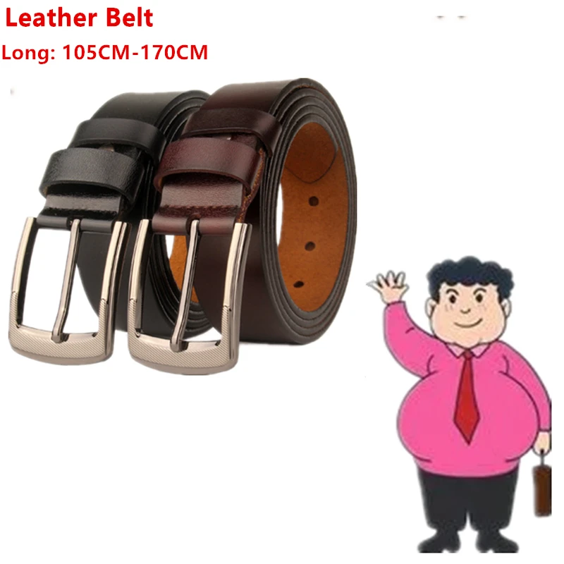 

High Quality Extra Super Long 170CM Genuine Cow Leather Belt For Men Black Coffee Male Pin Buckle Trousers Casual Waistband Gift