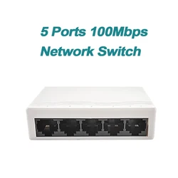 Compact EU Plug Ethernet Switch - Fast 5/8 - Port Network Splitter (5 Ports Plastic case)