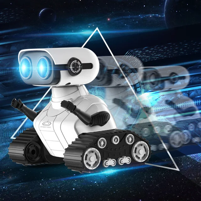 Remote Control Smart Robot Toys with LED Eyes & Music Designed with Waving Arms Musical Toy Gift for Toddlers USB Rechargeable 2