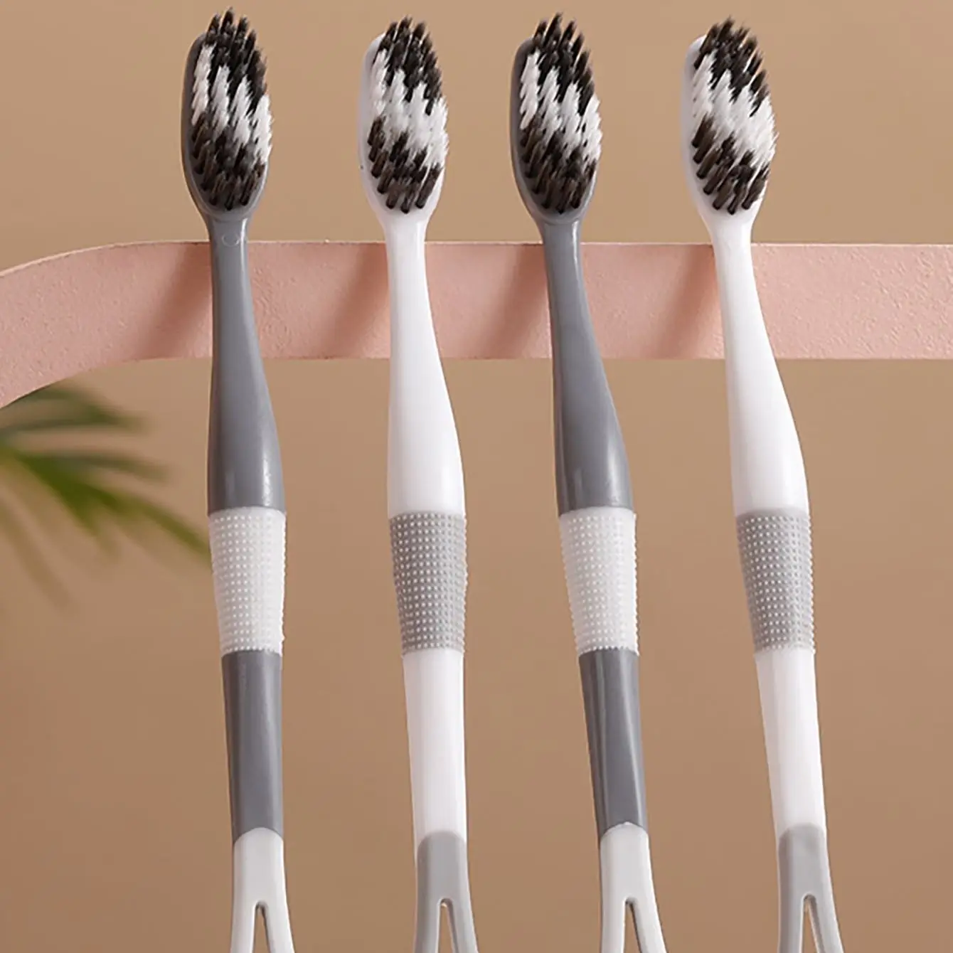 8pcs - Clean Adult Soft Fur Couple Cover Double Head Toothbrush with Tongue Coating