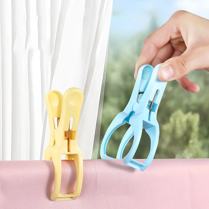 Description Picture 4 of item5Pcs 2025 New Solid Color Plastic Towel Clips Laundry Clothes Pegs Clamps Home Hanging Clip Clothespins Bathroom Organization